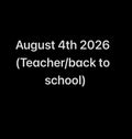 Teacher/ Back to School Drop