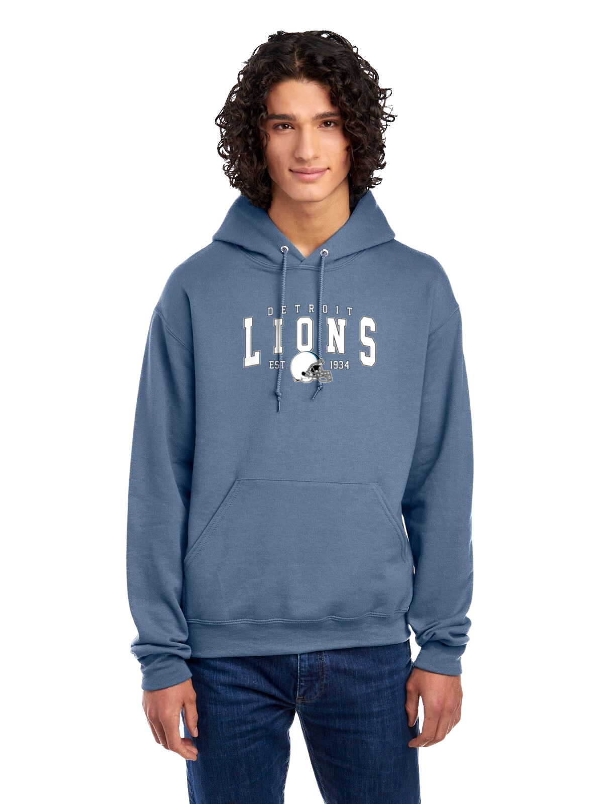 Detroit lions on Blue